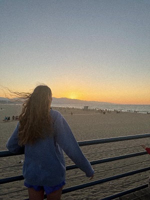 person on malibu beach